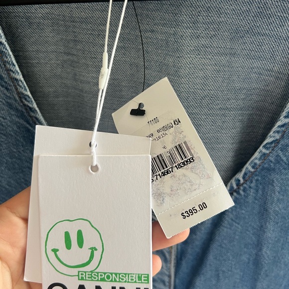 BNWT GANNI denim mini dress size 34 - Picture 2 of 4